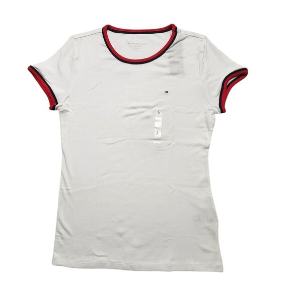 Tommy Hilfiger Women's‎ T-Shirt Cap Sleeve Casual Tee White Size Large - Picture 1 of 7